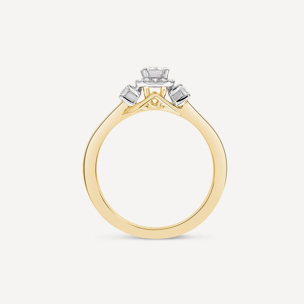 The Orchid Setting 18ct Yellow Gold Emerald Cut 0.33ct Diamond Ring image number 3