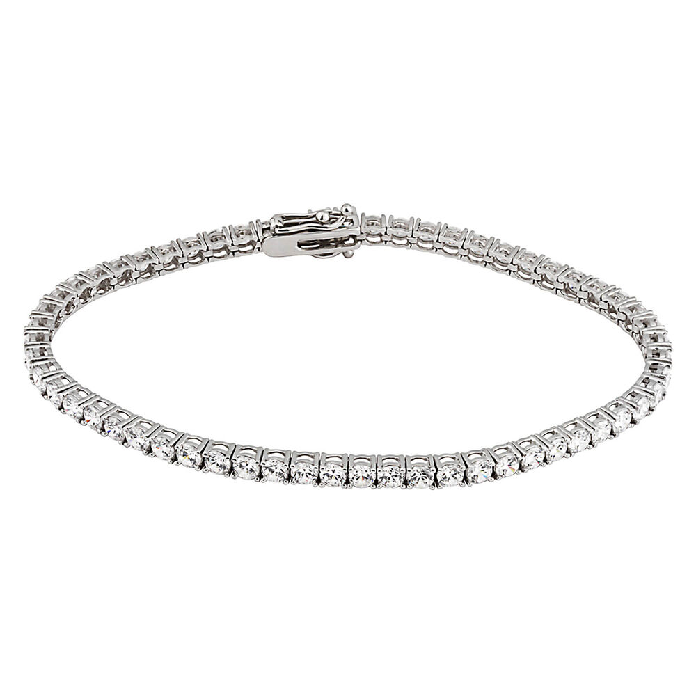 9ct White Gold and Cubic Zirconia Tennis Bracelet