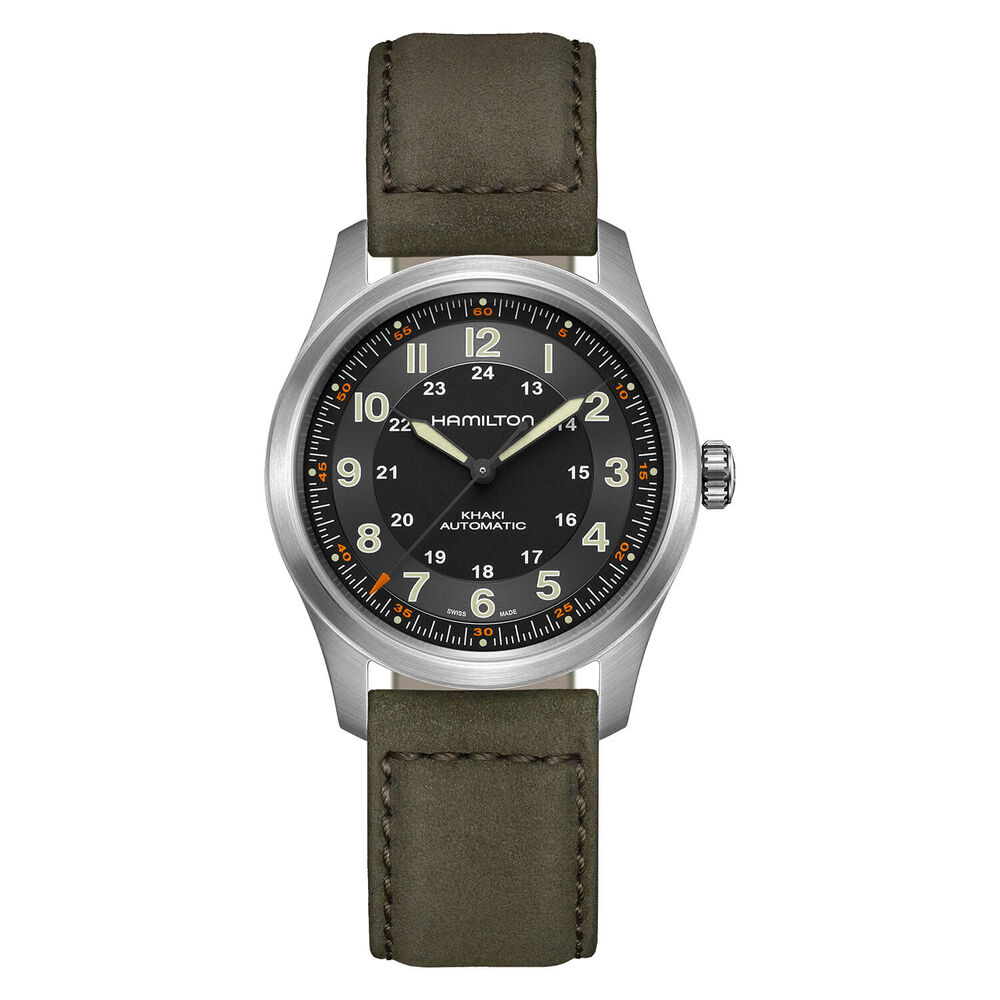 Hamilton Khaki Field 38mm Black Dial Titanium Case Watch