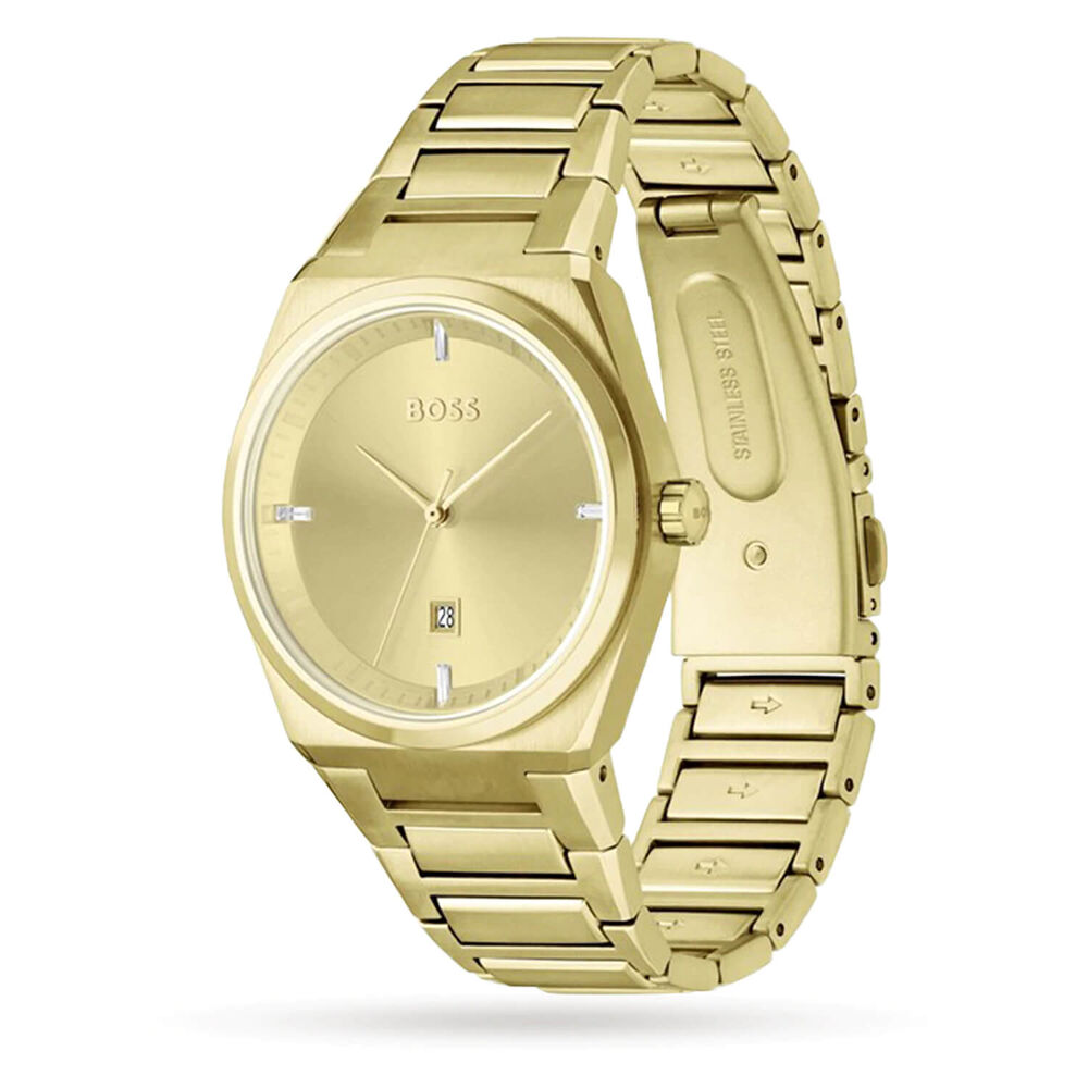 Hugo BOSS Steer 36mm Yellow Gold Dial IP Case Watch image number 2