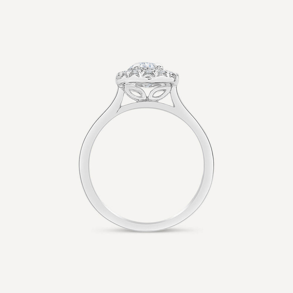 Born Platinum 1.72ct Lab Grown Oval Halo Diamond Ring image number 3