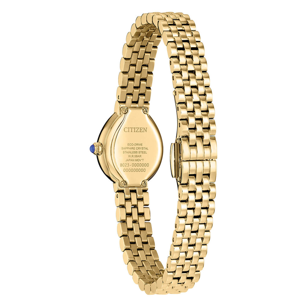 Citizen L Rainell 20mm White Dial Diamond Set Bezel Gold Tone Steel Bracelet Watch