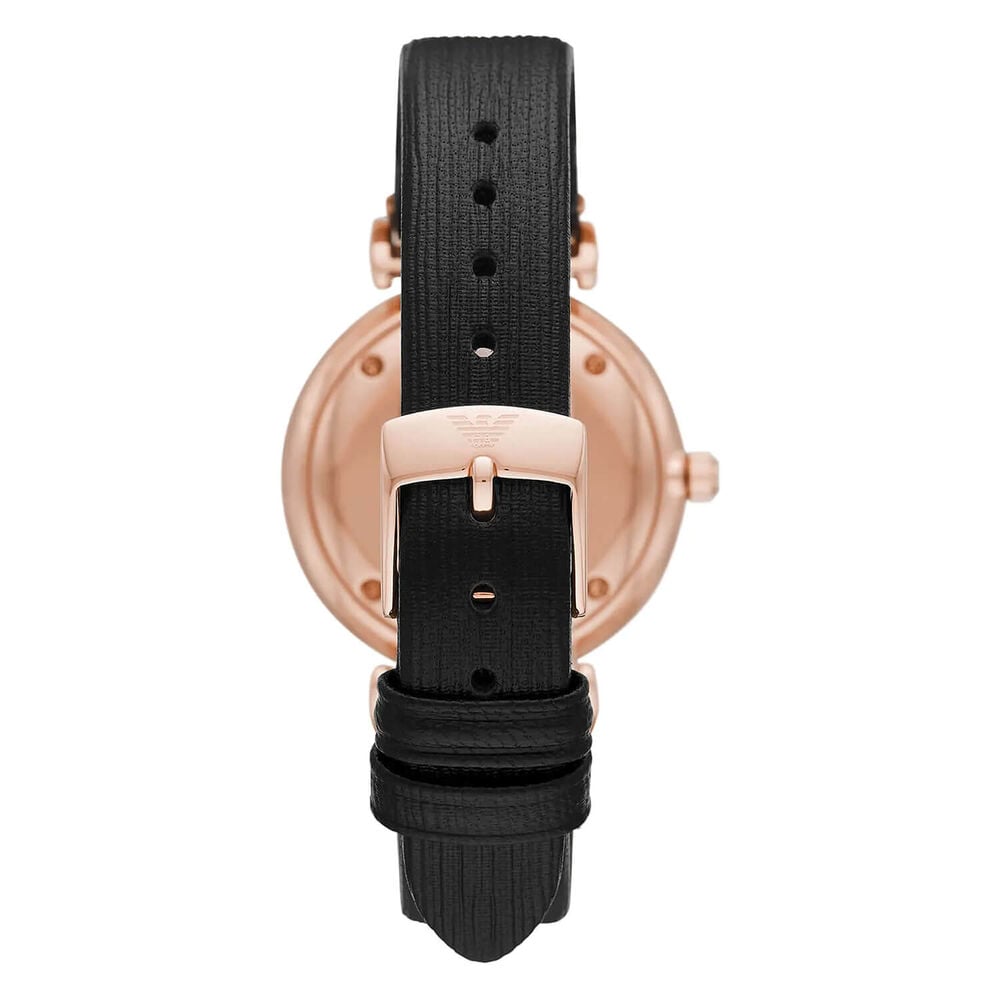 Emporio Armani Gianni T-Bar Mother of Pearl Black Strap 32mm Watch image number 1