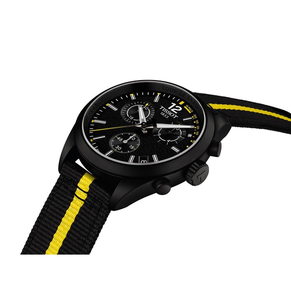 Tissot PR 100 Tour de France 2026 40mm Black Dial Fabric Strap Watch