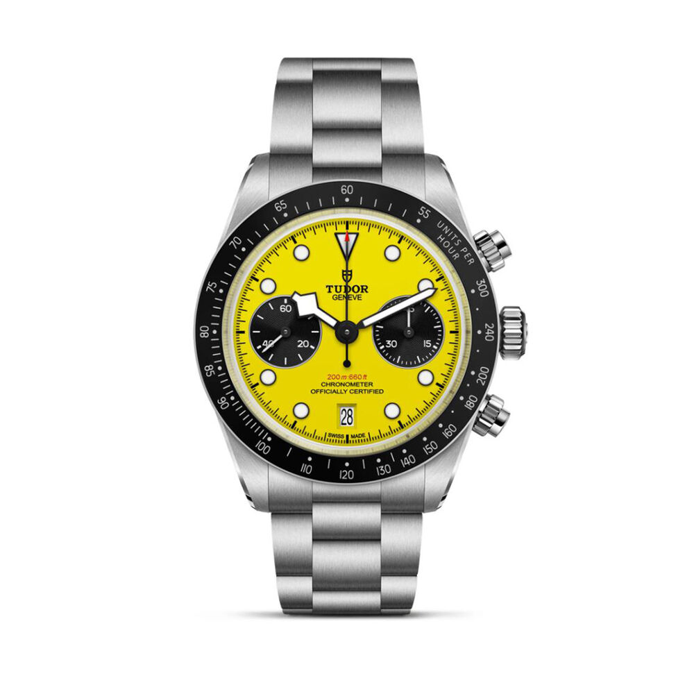 TUDOR Black Bay Chrono Bumblebee 39mm Yellow & Black Dial Steel Bracelet Watch