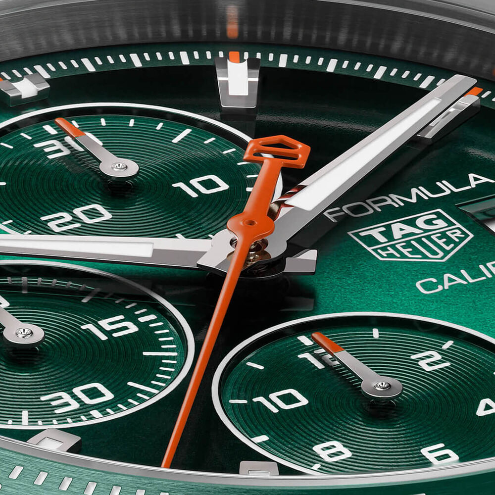 TAG Heuer Formula 1 Chronograph 44mm Green Dial Steel Bracelet Watch image number 2