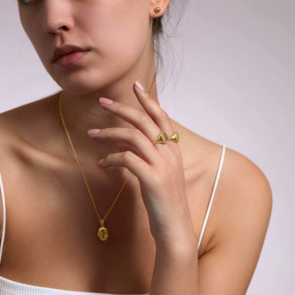 9ct Yellow Gold Round Rope Edge Signet Ring image number 4