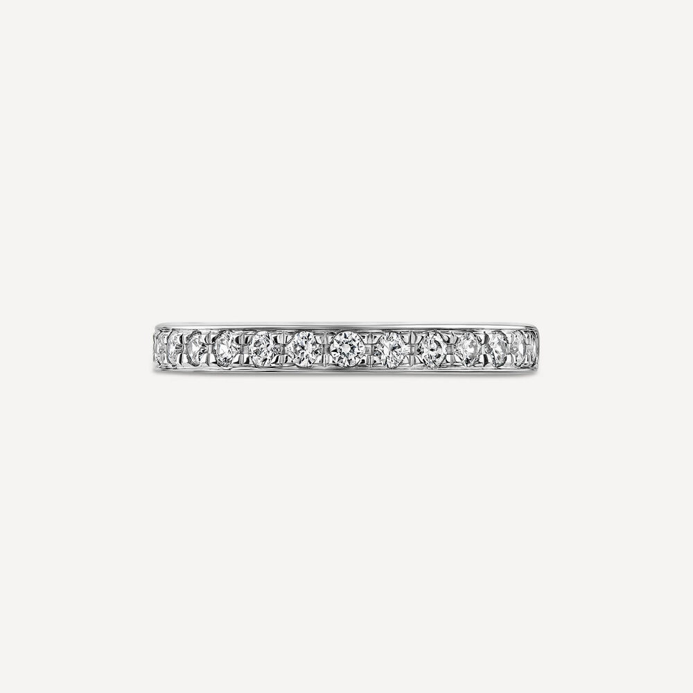 Platinum 2.5mm 0.30ct Diamond Pave Set Wedding Ring