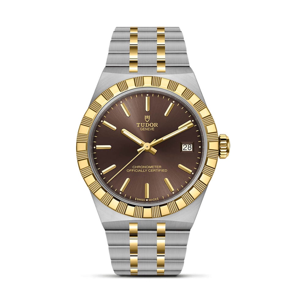 TUDOR Royal 36mm Brown Dial Stainless Steel & Yellow Gold Bracelet Watch