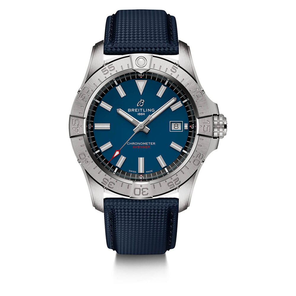 Breitling Avenger Automatic 42mm Blue Dial & Blue Leather Strap Watch image number 0