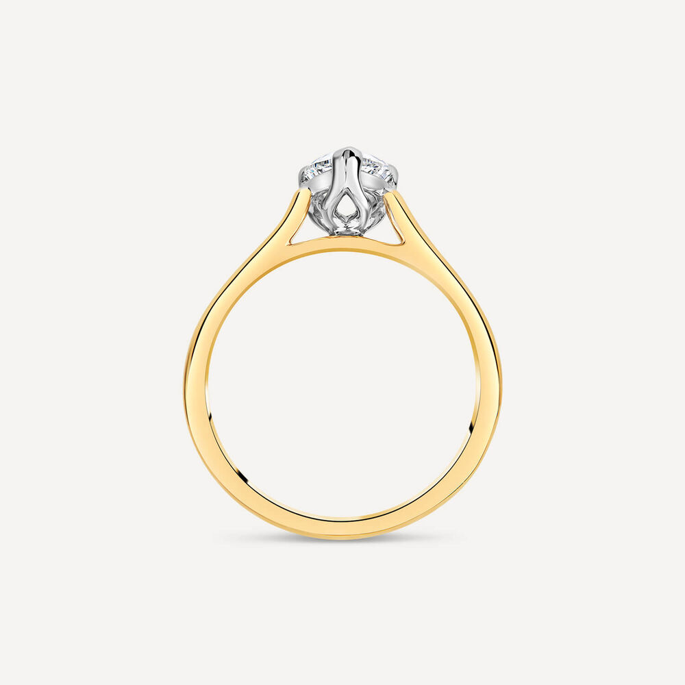 Born 18ct Yellow Gold Lab Grown 1ct Pear Diamond Ring image number 3