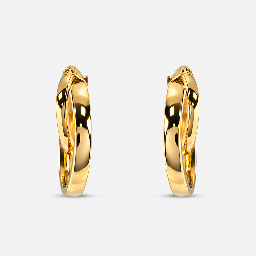 9ct Yellow Gold Double Circle Hoop Earrings