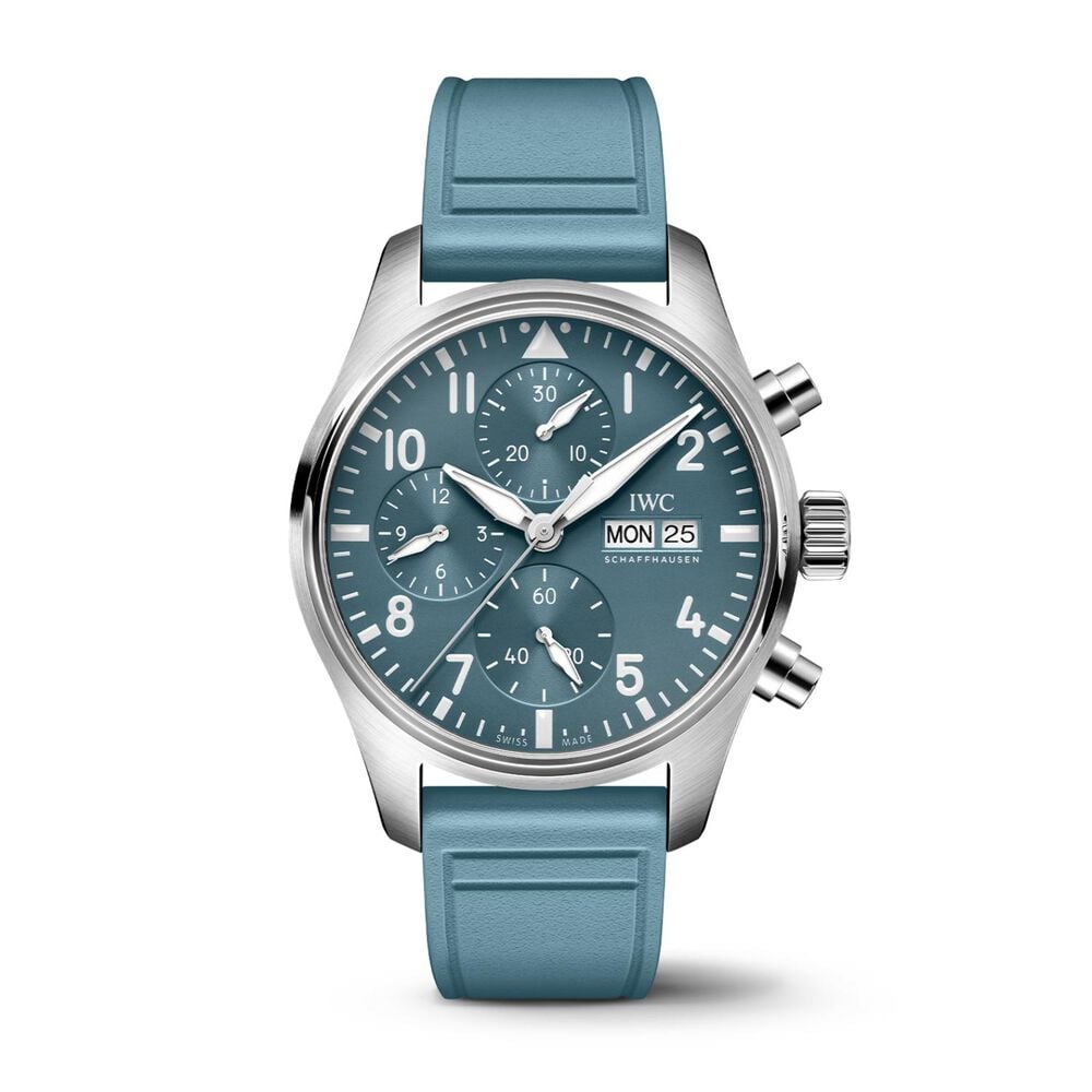 IWC Schaffhausen Pilot's Miramar Top Gun 41mm Blue Dial Steel Case Rubber Strap Watch