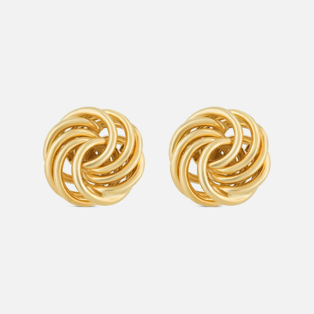 9ct Yellow Gold Multi Circle Knot Stud Earrings