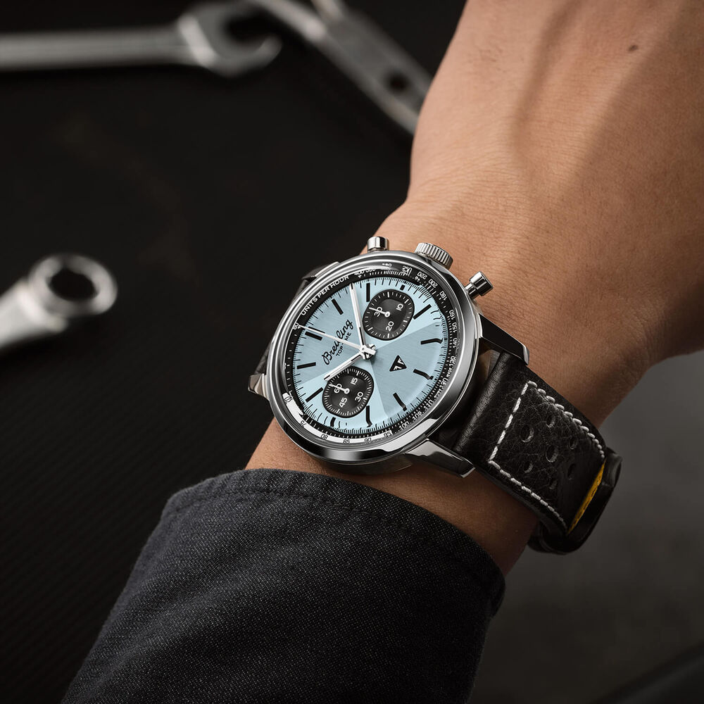 Breitling Top Time B01 Triumph 41mm Blue & Black Dial Black Strap Watch image number 3