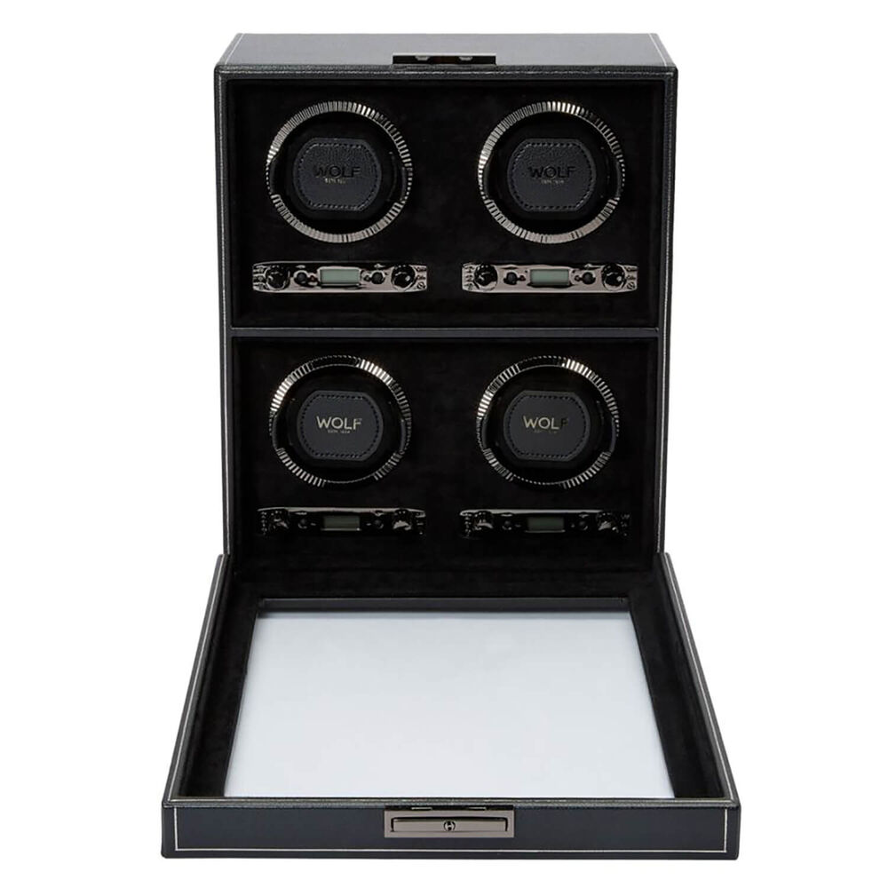 WOLF British Racing 4 Piece Black Watch Winder