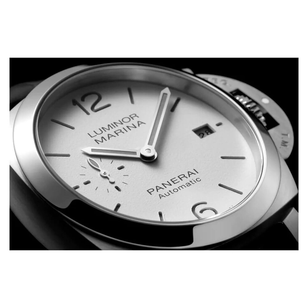 Panerai Luminor 40mm Quaranta White Dial Black Strap Watch image number 11