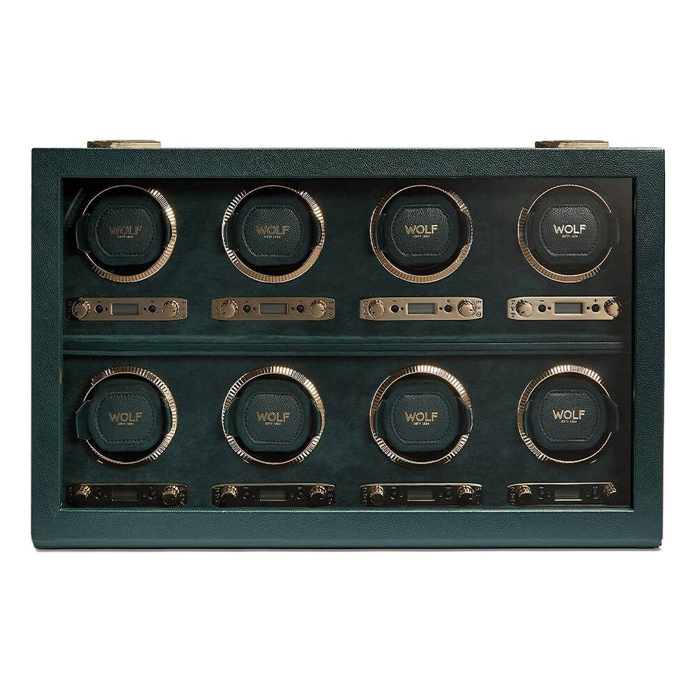 WOLF BRITISH RACING 8pc Green Watch Winder