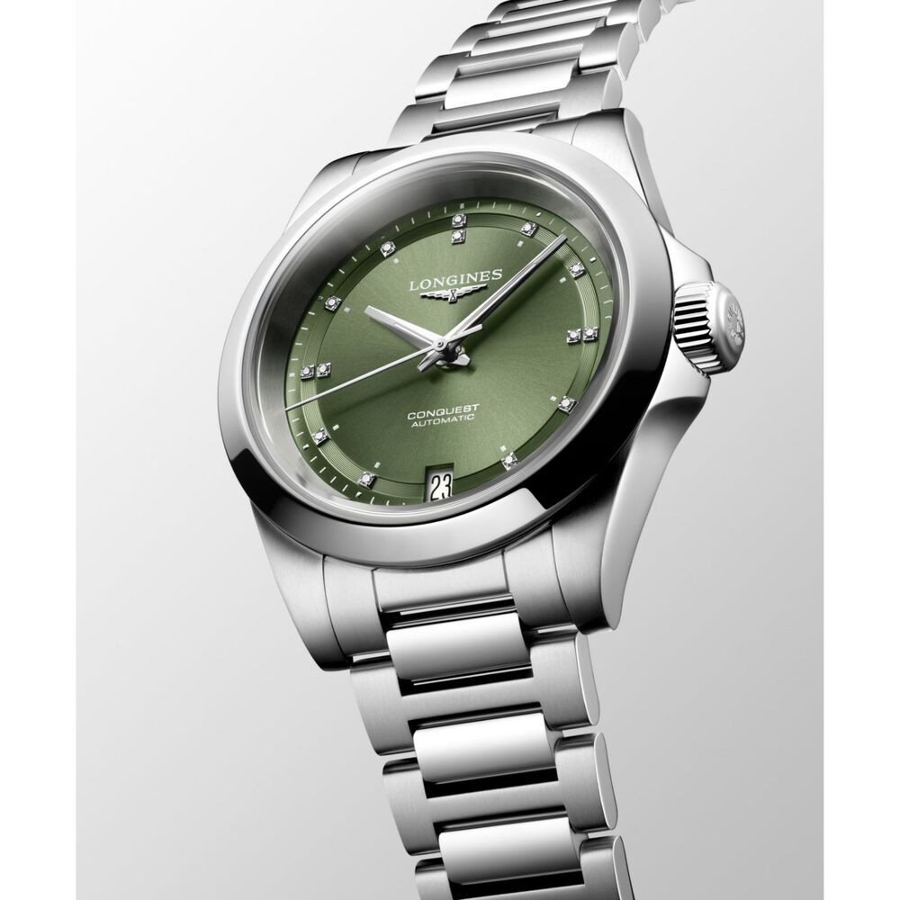 Longines Conquest 2023 34mm Sunray Green Dial Steel Case Ladies' Watch image number 2