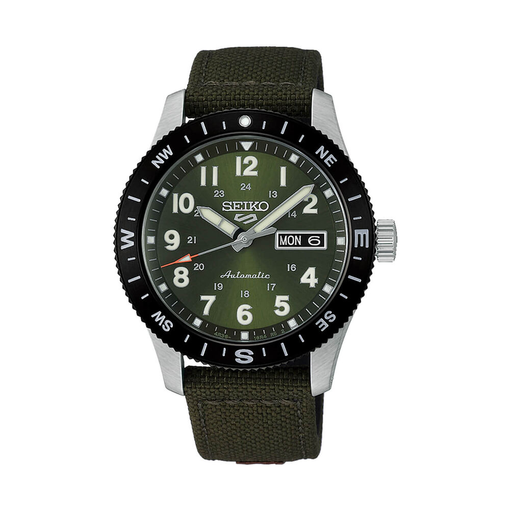 Seiko 5 Sports Field Fatigue Green 41mm Dial Khaki Nylon Strap Watch
