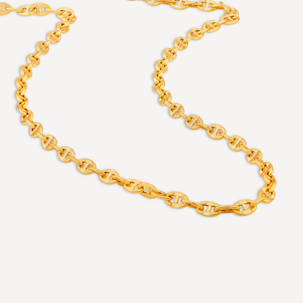 9ct Yellow Gold Gucci Style Link 16' Chain Necklace image number 3