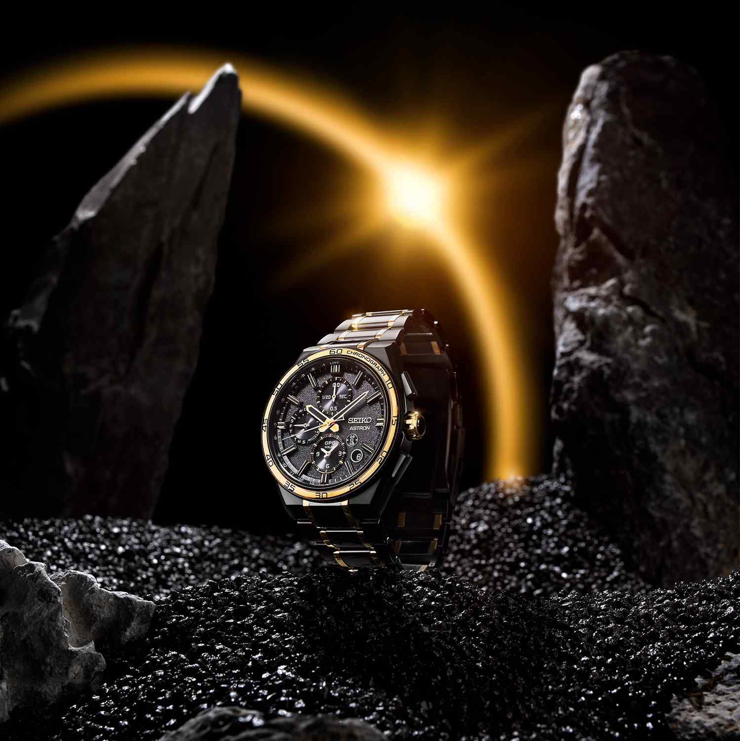 Seiko Astron 44.1mm Black Dial Chronograph Watch
