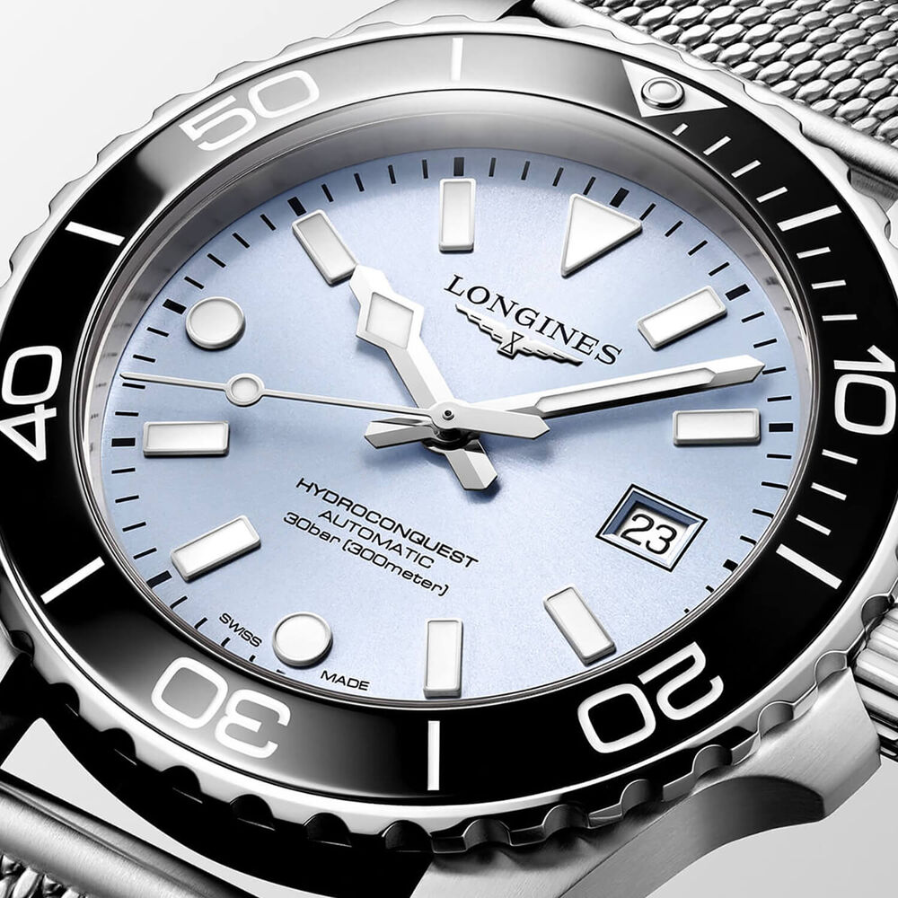 Longines Hydroconquest 42mm Frosted Blue Dial Stainless Steel Bracelet Watch