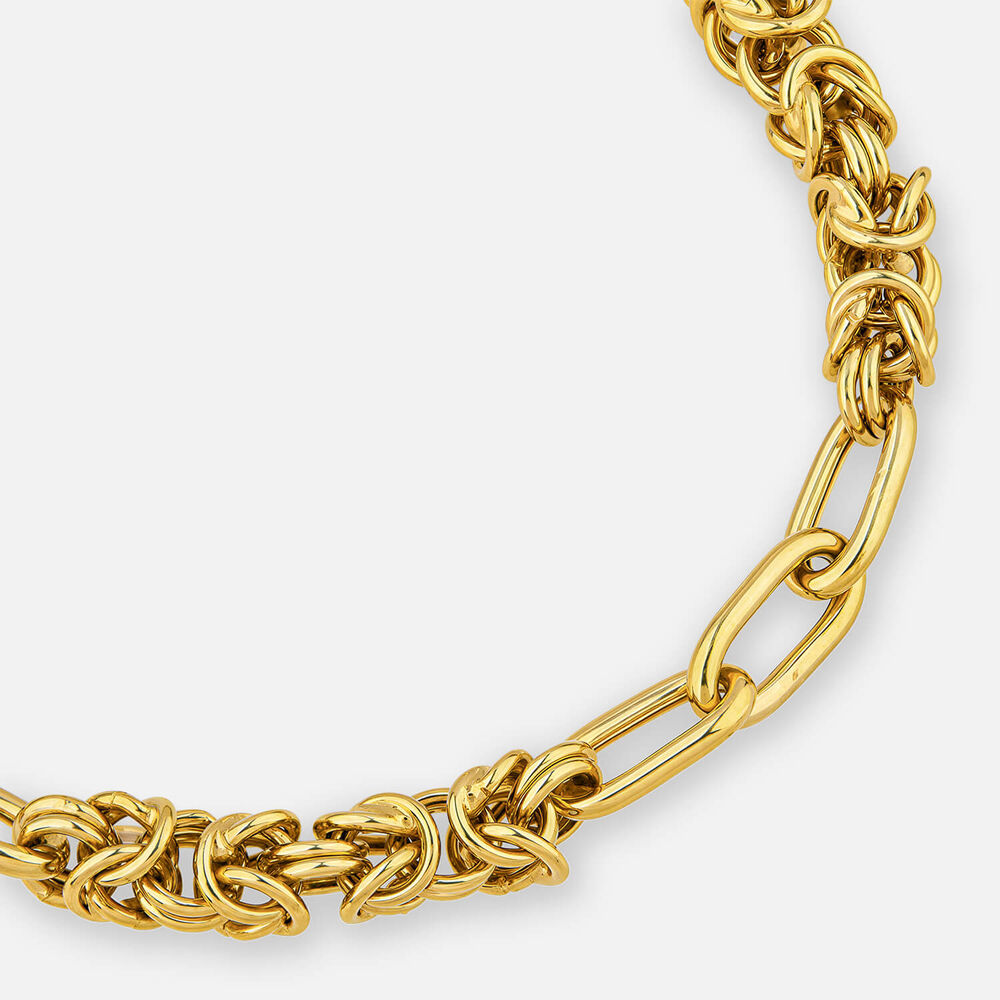Yellow Gold Plated Sterling Silver Twist & Open Link Bracelet