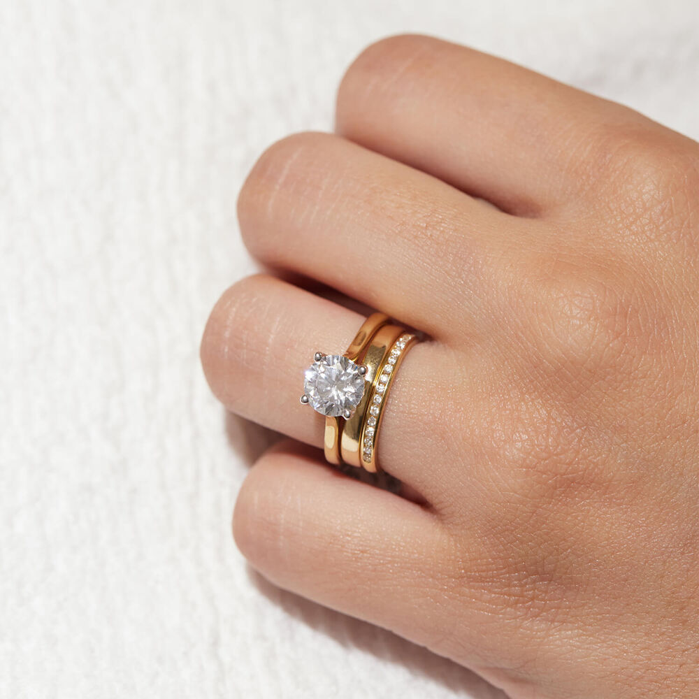 Born 18ct Yellow Gold 0.10ct Lab Grown Diamond Channel Set Half Eternity Wedding Ring image number 3