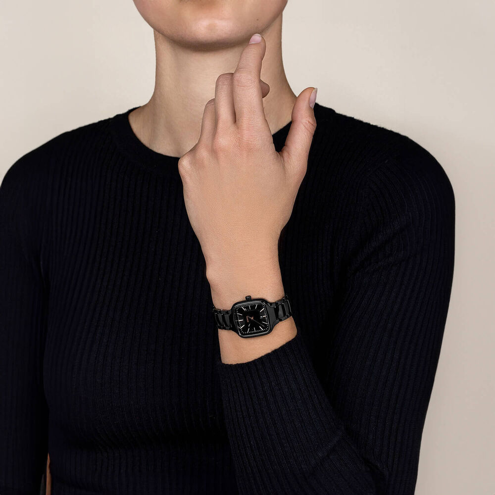 Rado True Square 29.2mm Black Dial Black Ceramic Case Watch image number 7