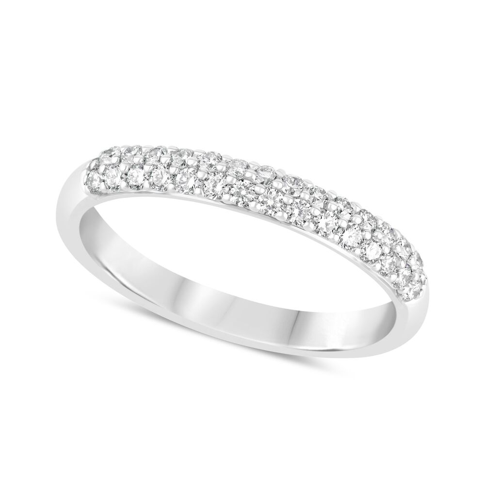 Platinum 0.33ct Amia Diamond Double Row Ring