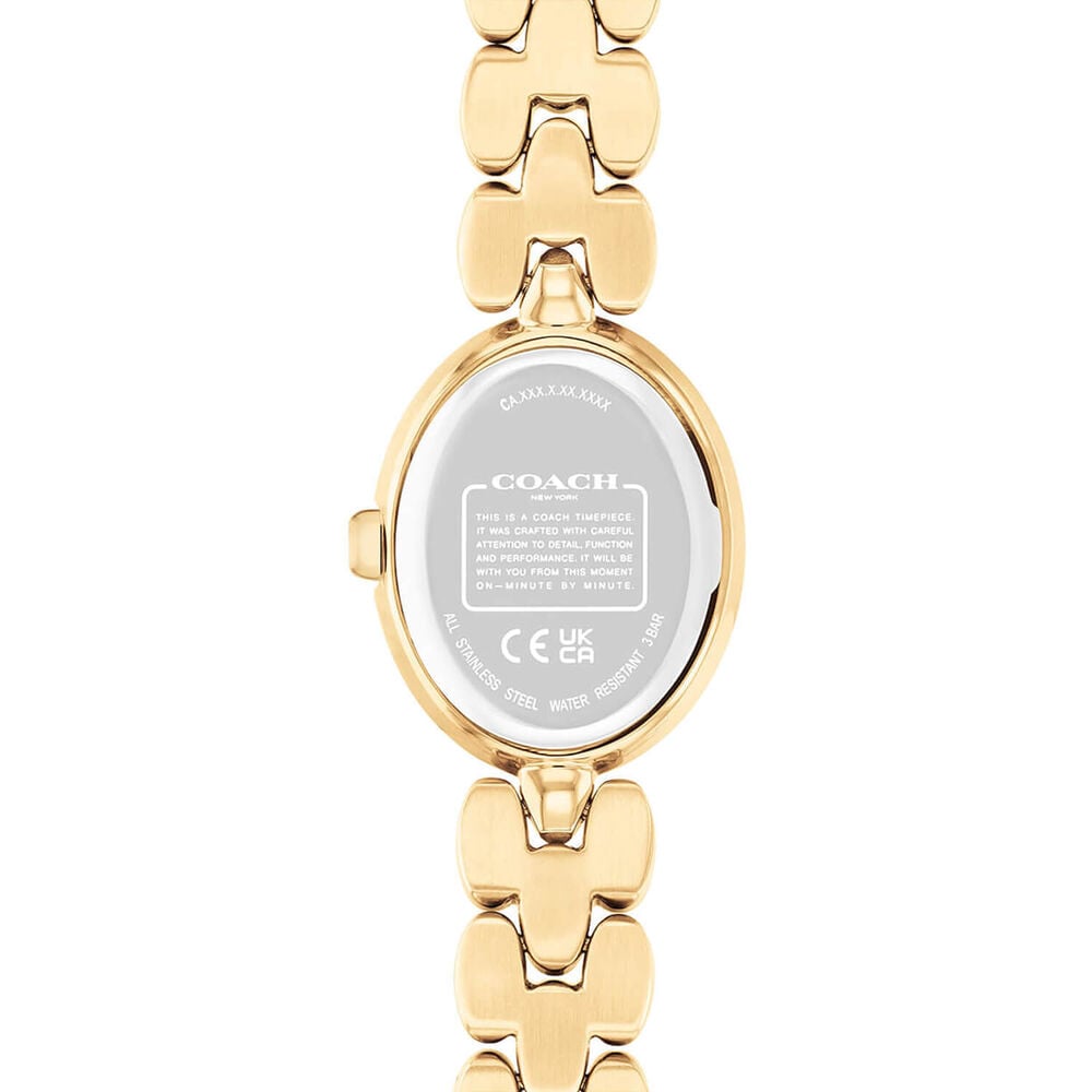 Coach Sammy 22mm Beige Dial Gold Tone Steel Bracelet Watch