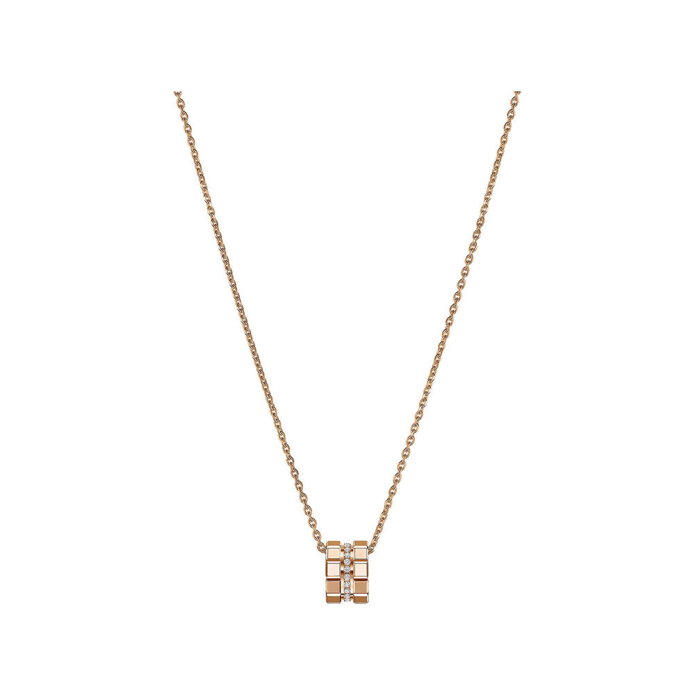 Chopard Ice Cube 18ct Rose Gold 0.14ct Diamond Pendant (Chain Included)