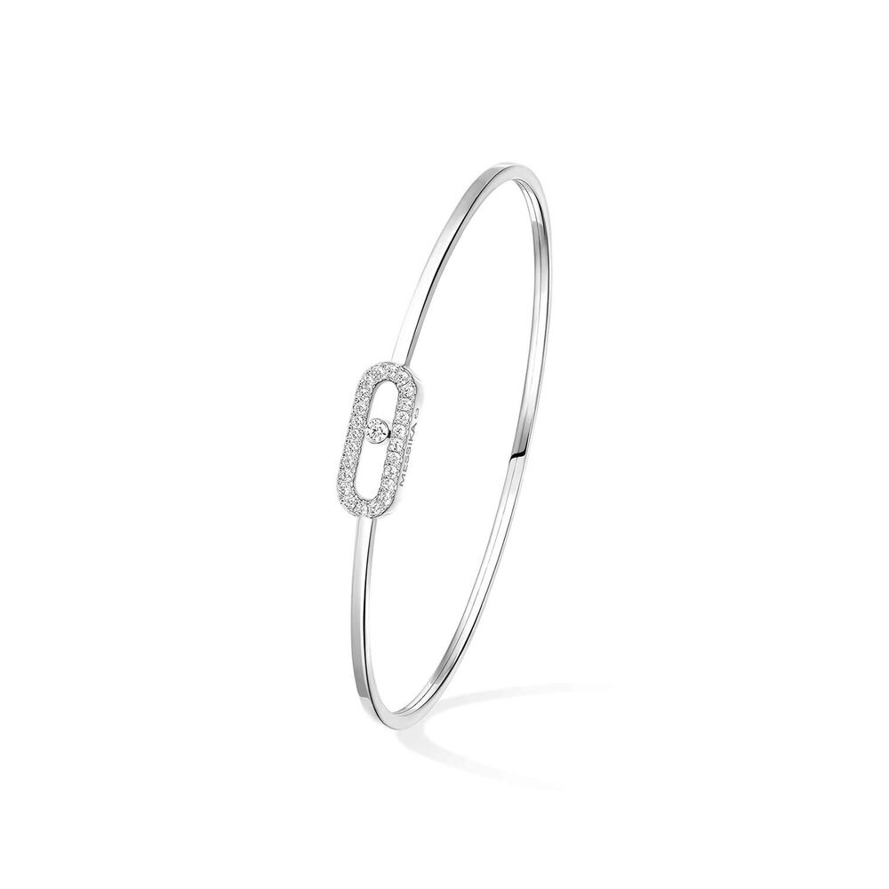 Messika Move Uno Pave Flex 0.18ct White Gold Bangle
