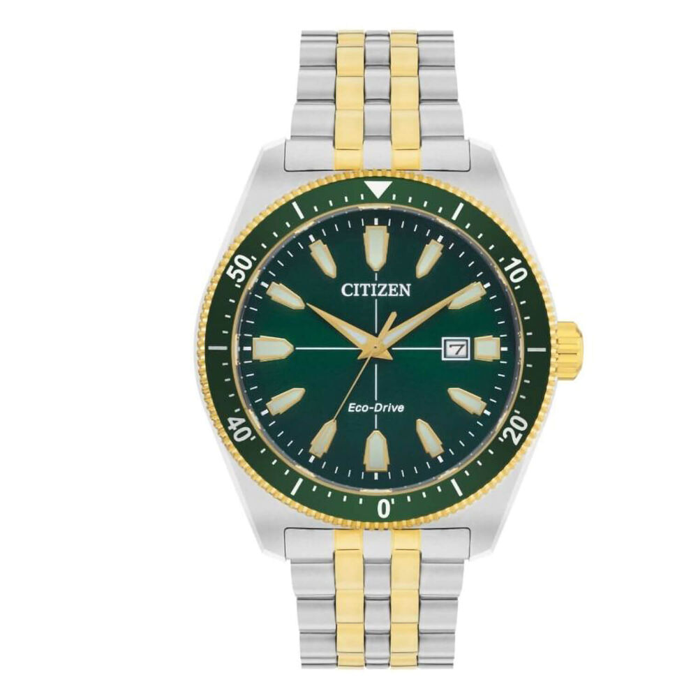 Citizen Eco-Drive Vintage 45mm Green Dial Two Tone Bracelet image number 0