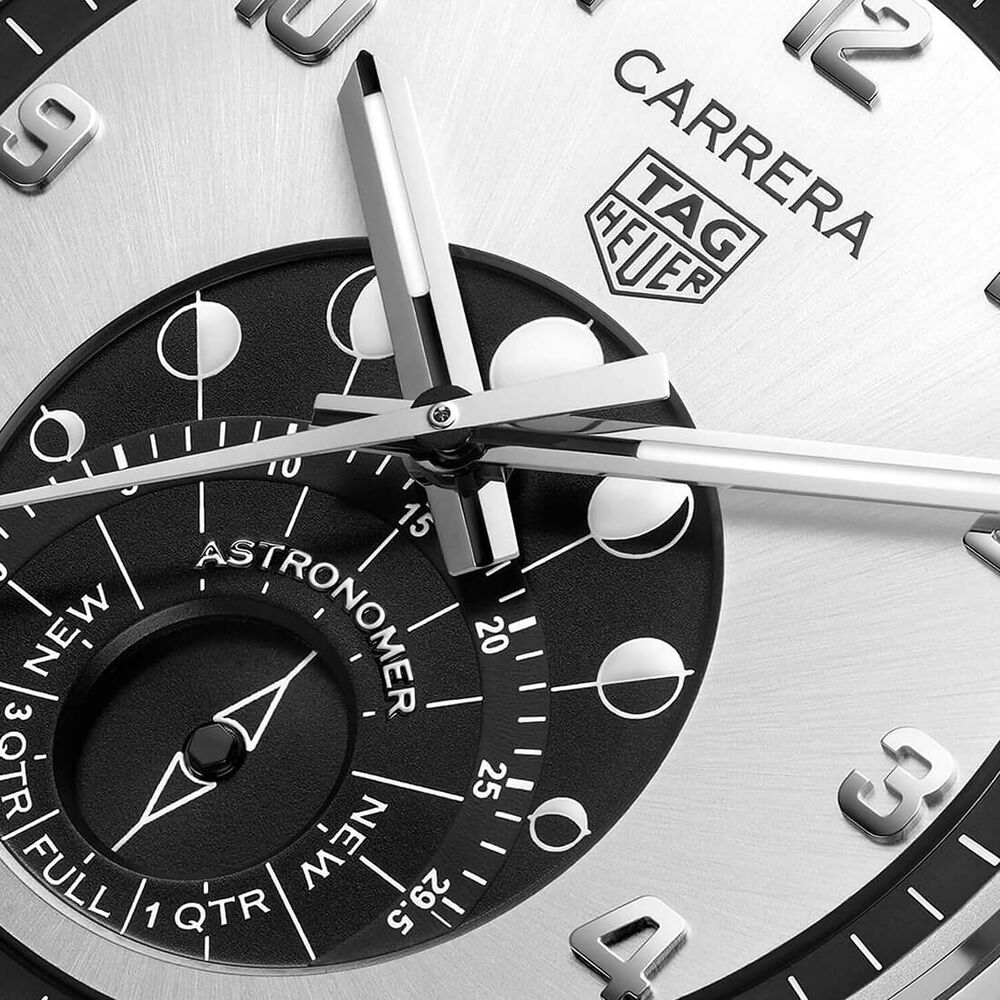 TAG Heuer Carrera Astronomer 39mm Silver Dial Steel Bracelet Watch
