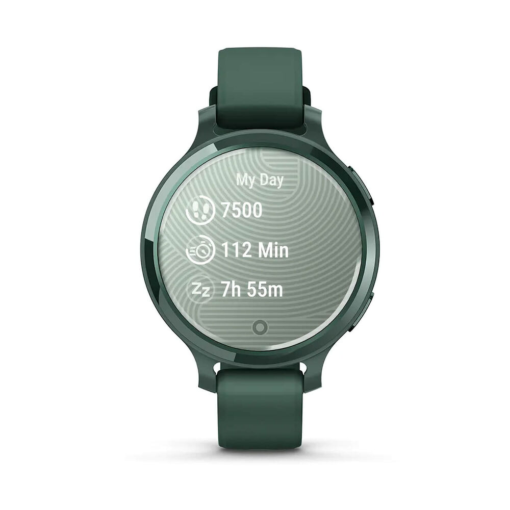 Garmin Lily® 2 Active Jasper Green Bezel Jasper Green Silicone Strap Watch image number 5