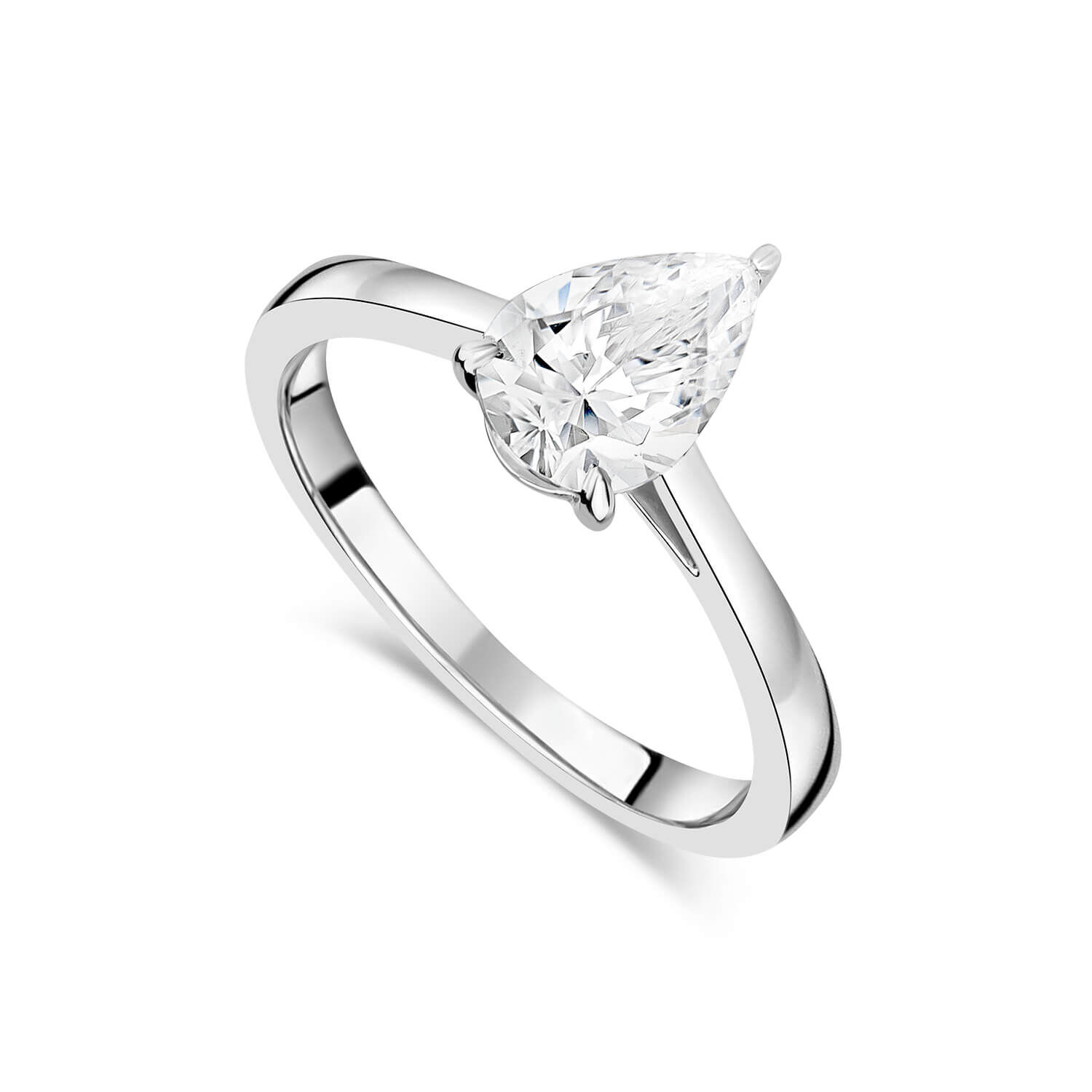 Pear Shaped Diamond Open Hook Ring - Zofia Day Co.