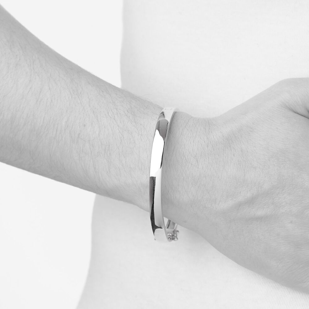 Sterling Silver Wide Court Bangle