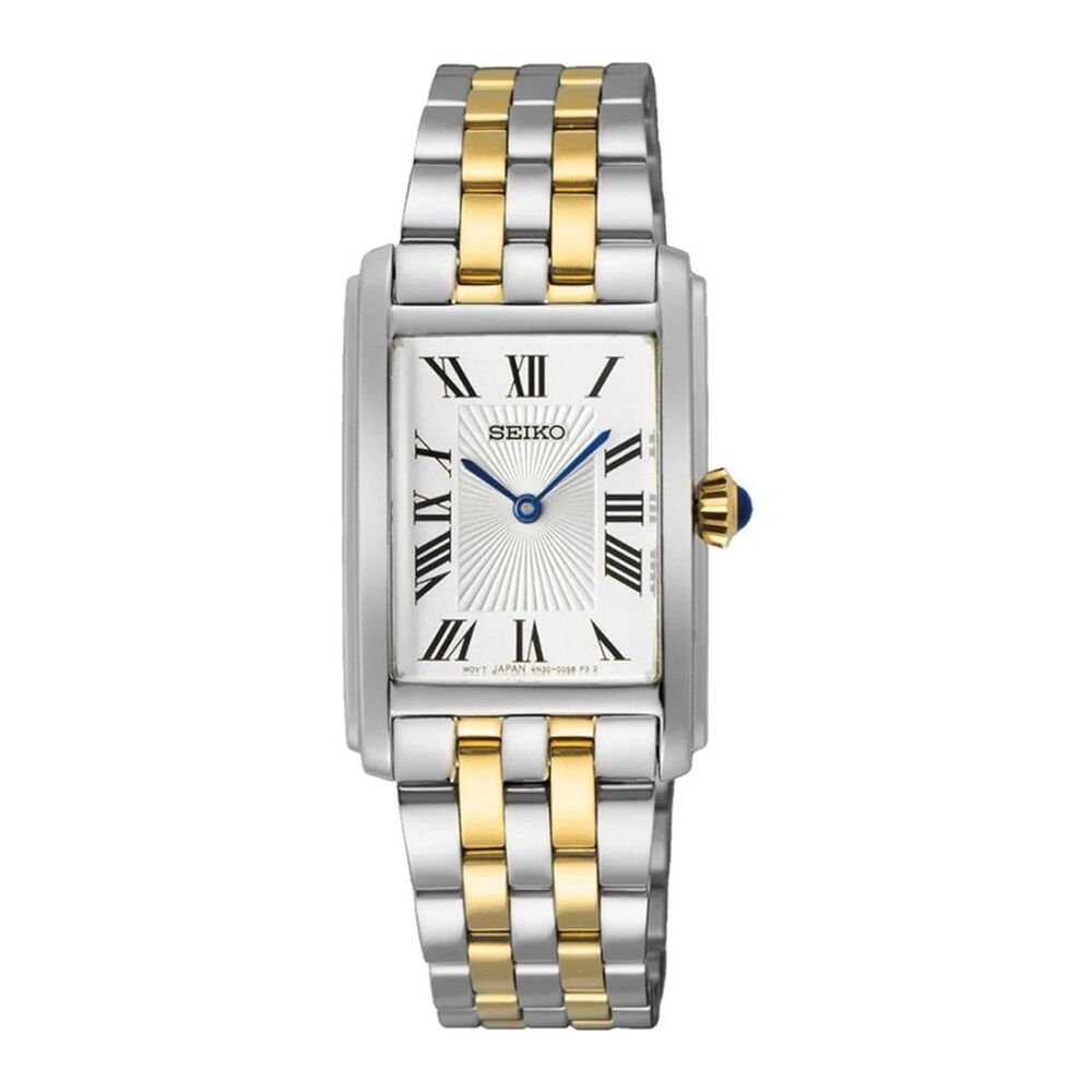 Seiko 22.2x33.1mm White Dial Two Tone Stainless Steel Bracelet Watch