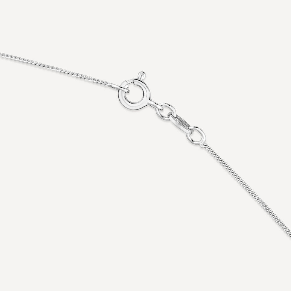 9ct White Gold Orchid Princess Cut Diamond Halo Pendant image number 3