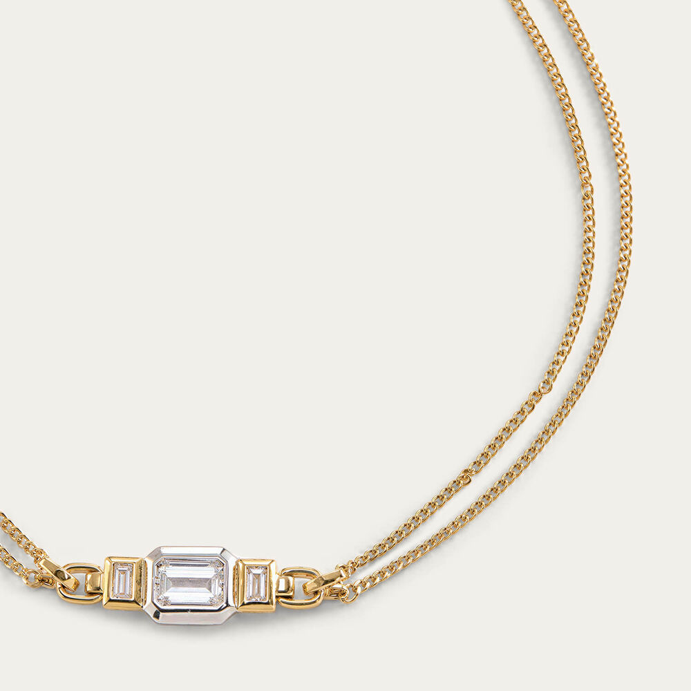 9ct Yellow & White Gold 0.40ct Lab Grown Bezel Set Diamond Bracelet