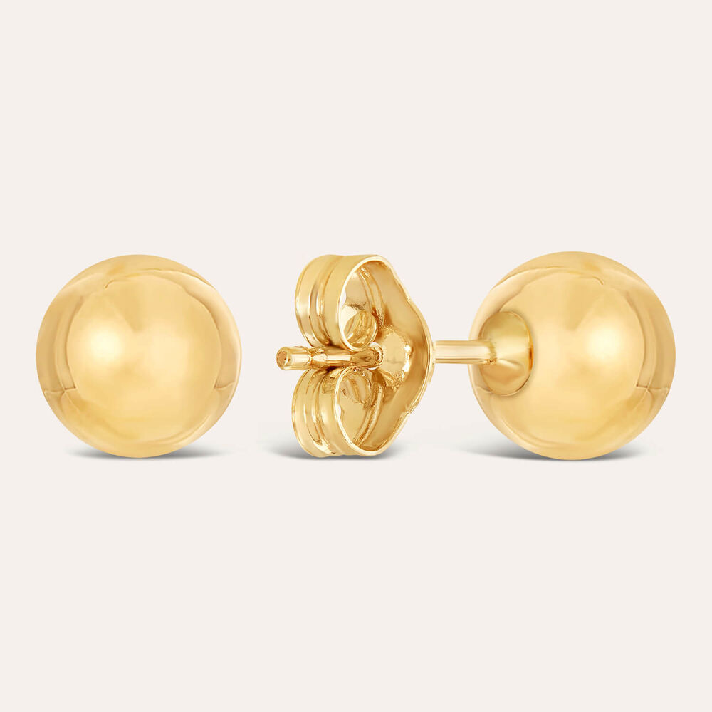 9ct Yellow Gold 8mm Polished Ball Stud Earrings