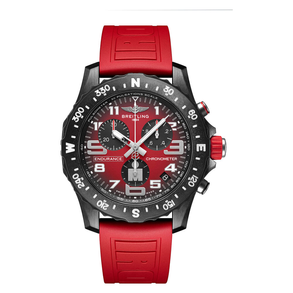 Breitling Endurance Pro Ironman 44mm Red Breitlite Rubber Strap Watch