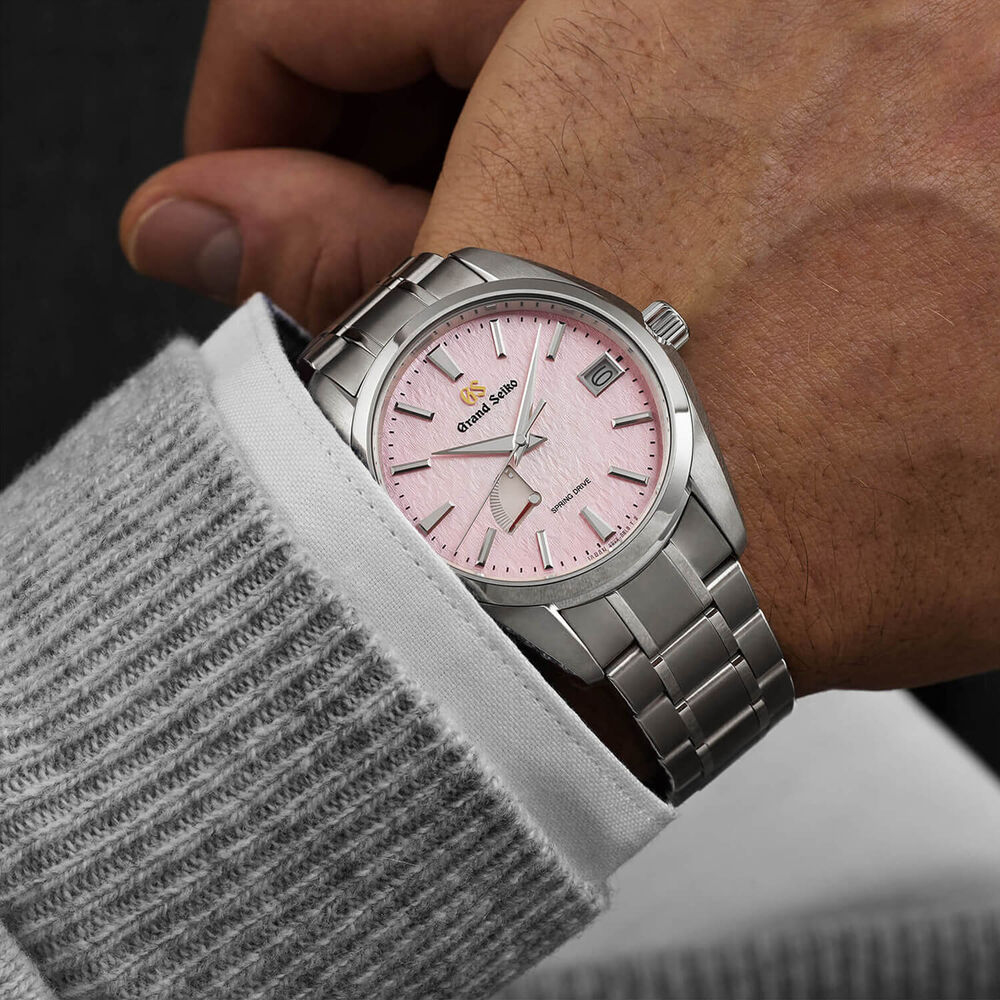 Grand Seiko 'Pink Snowflake' Spring Drive 20th Anniversary Limited Edition 41mm Dial Bracelet Watch image number 9