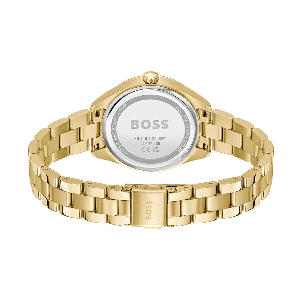 BOSS Sage Sport 34mm Pink Dial Gold Stainless Steel Bracelet Watch image number 2