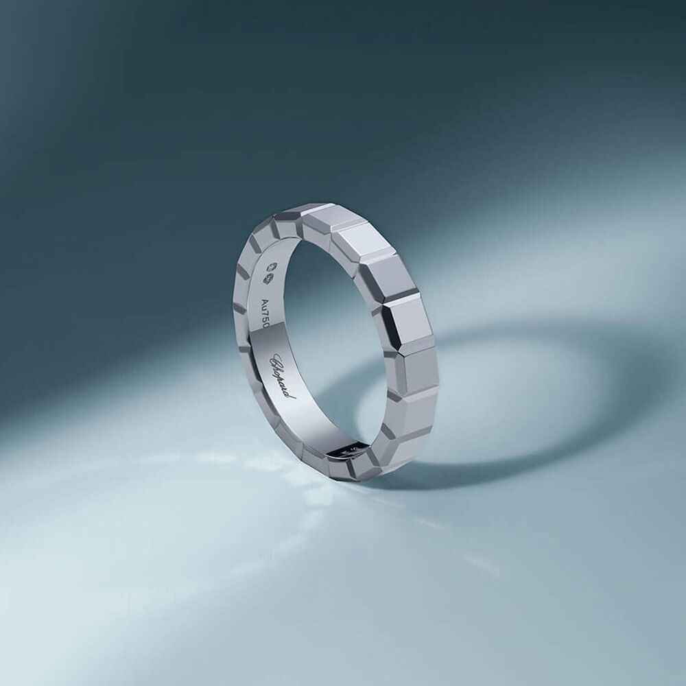Chopard Ice Cube 18ct White Gold Plain Medium Thickness Band Ring (UK Size Q - R) image number 3
