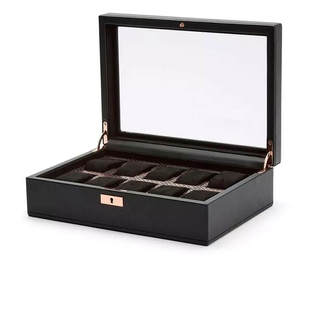 WOLF Axis 10 Pc Copper Plated Finish Vegan Leather Watch Box