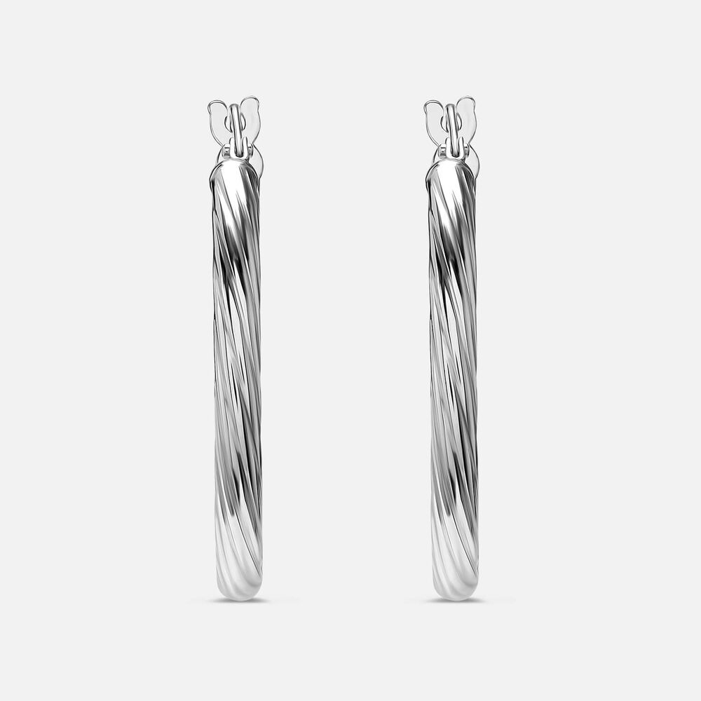 Sterling Silver Twisted Hoop 20mm Earrings