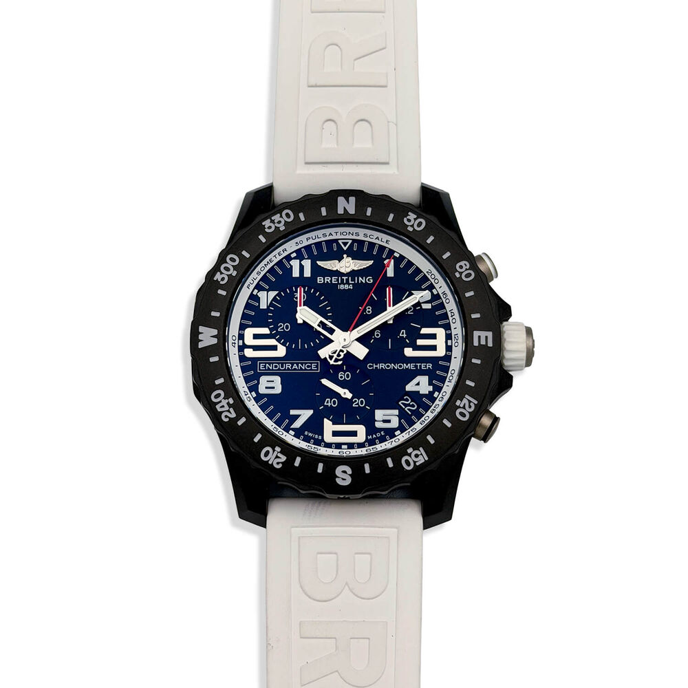 Pre-Owned Breitling Endurance Pro 44mm Black Dial White Rubber Strap Watch image number 0